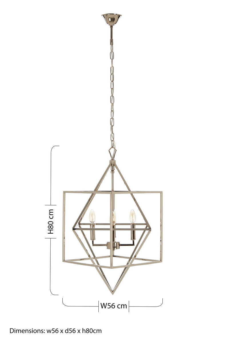 Nickel Finish Geometric Pendant Light