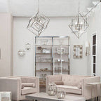 Nickel Finish Geometric Pendant Light