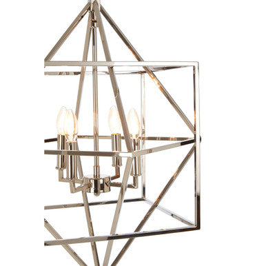 Nickel Finish Geometric Pendant Light