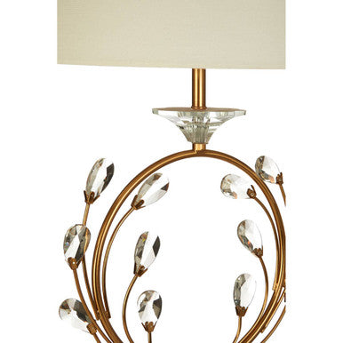 Gold Ring Body Table Lamp with Crystal Pears