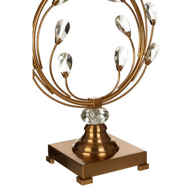 Gold Ring Body Table Lamp with Crystal Pears