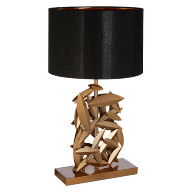 Black and Gold Leaf Cascade Table Lamp