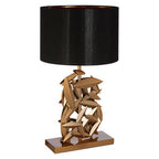 Black and Gold Leaf Cascade Table Lamp