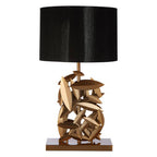 Black and Gold Leaf Cascade Table Lamp
