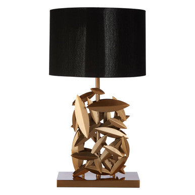 Black and Gold Leaf Cascade Table Lamp