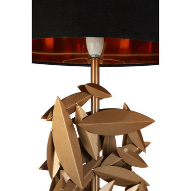 Black and Gold Leaf Cascade Table Lamp