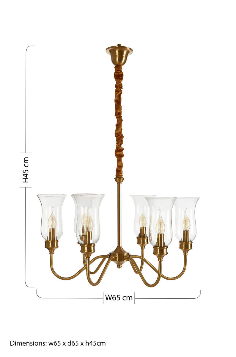 6 Arm Gold Ceiling Light