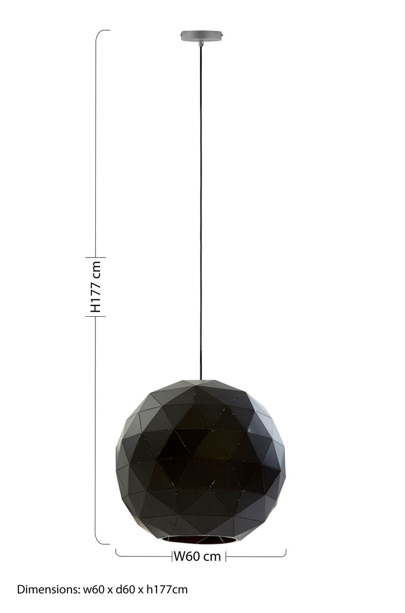 Large Black and Copper Pendant Light