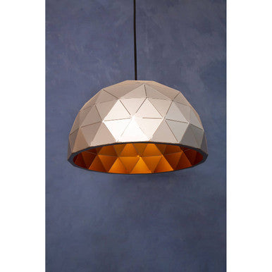 Medium Silver Dome Pendant Light