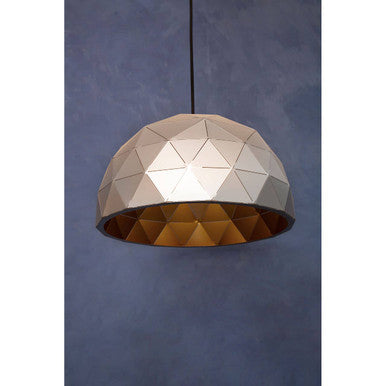 Medium Silver Dome Pendant Light