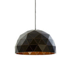 Large Black and Copper Dome Pendant Light