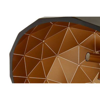 Large Black and Copper Dome Pendant Light