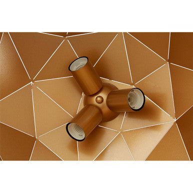 Large Black and Copper Dome Pendant Light