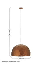 Large Coffee Dome Pendant Light