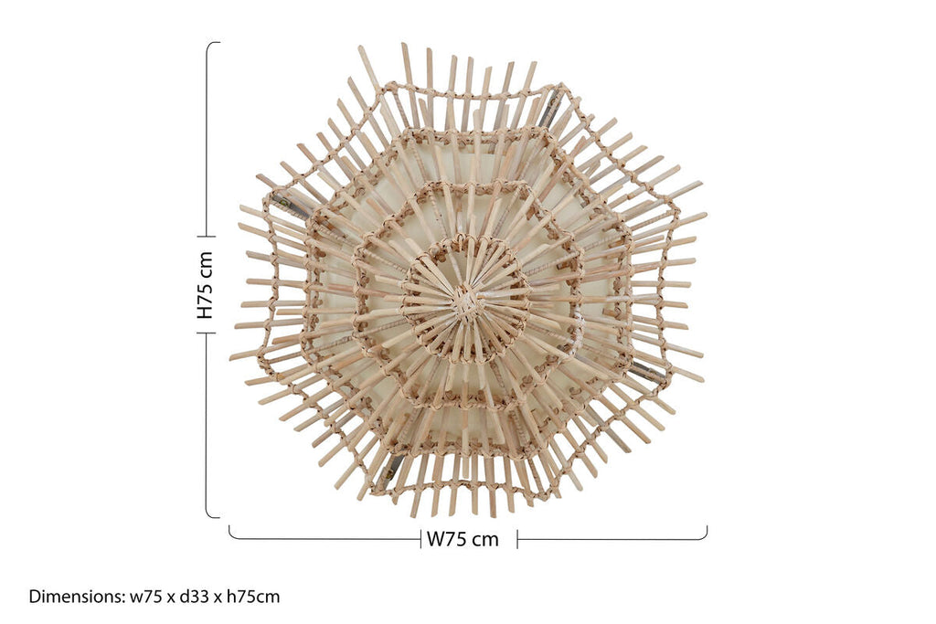 Small Woven Rattan Wall Light