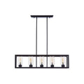 5-Bulb Matte Black Ceiling Light