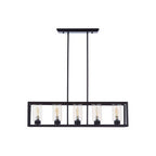 5-Bulb Matte Black Ceiling Light