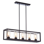 5-Bulb Matte Black Ceiling Light