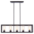 5-Bulb Matte Black Ceiling Light