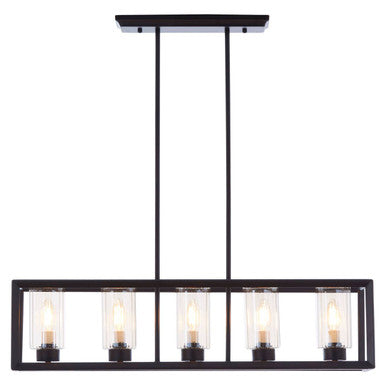 5-Bulb Matte Black Ceiling Light