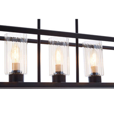 5-Bulb Matte Black Ceiling Light