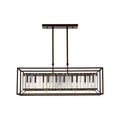Dark Bronze Finish and Glass 5-Bulb Ceiling Light
