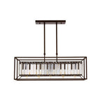 Dark Bronze Finish and Glass 5-Bulb Ceiling Light