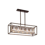 Dark Bronze Finish and Glass 5-Bulb Ceiling Light