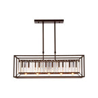 Dark Bronze Finish and Glass 5-Bulb Ceiling Light