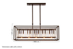 Dark Bronze Finish and Glass 5-Bulb Ceiling Light