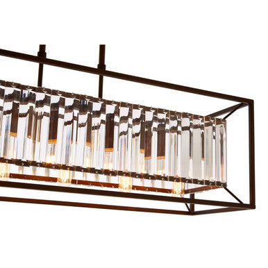 Dark Bronze Finish and Glass 5-Bulb Ceiling Light