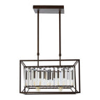 Bronze Finish and Glass 4-Bulb Ceiling Light
