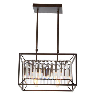 Bronze Finish and Glass 4-Bulb Ceiling Light