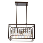 Bronze Finish and Glass 4-Bulb Ceiling Light