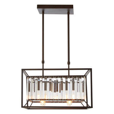 Bronze Finish and Glass 4-Bulb Ceiling Light