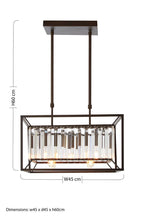 Bronze Finish and Glass 4-Bulb Ceiling Light