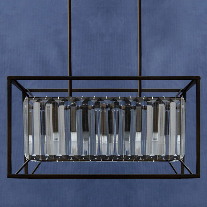 Bronze Finish and Glass 4-Bulb Ceiling Light