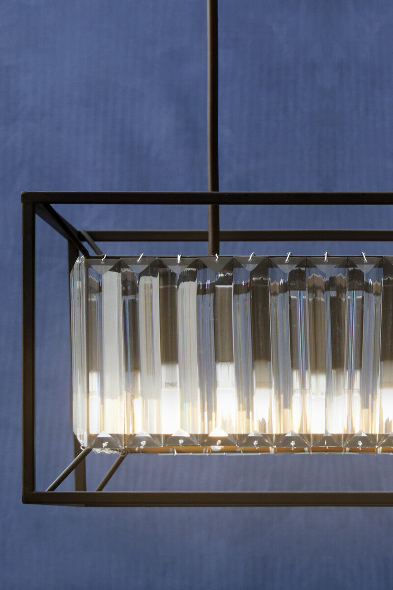 Bronze Finish and Glass 4-Bulb Ceiling Light