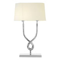 Nickel Cross Frame Table Lamp with White Cotton Shade