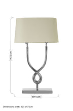 Nickel Cross Frame Table Lamp with White Cotton Shade