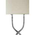 Nickel Cross Frame Table Lamp with White Cotton Shade