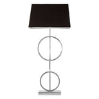 Nickel Dual Ring Table Lamp with Black Fabric Shade