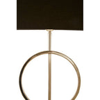 Nickel Dual Ring Table Lamp with Black Fabric Shade
