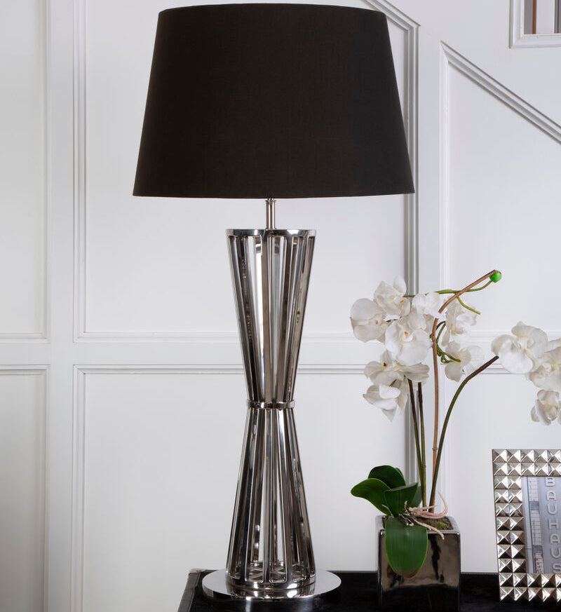 Nickel Twisted Base Table Lamp