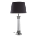 Clear Acrylic Tubular Base Table Lamp with Black Shade