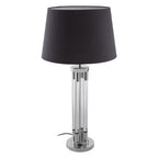 Clear Acrylic Tubular Base Table Lamp with Black Shade