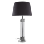 Clear Acrylic Tubular Base Table Lamp with Black Shade