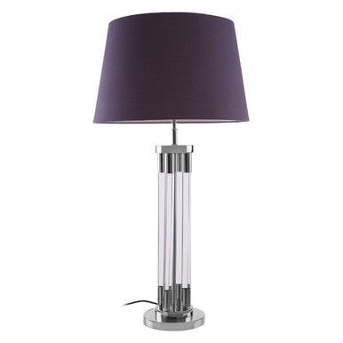 Clear Acrylic Tubular Base Table Lamp with Black Shade