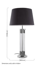 Clear Acrylic Tubular Base Table Lamp with Black Shade
