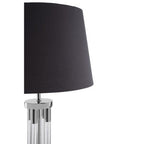 Clear Acrylic Tubular Base Table Lamp with Black Shade